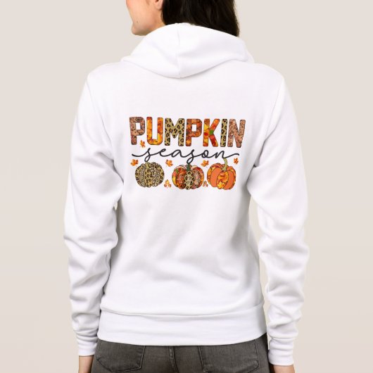 Veste À Capuche Saison citrouille Leopard Cheetah Feuilles d'autom (Dos)