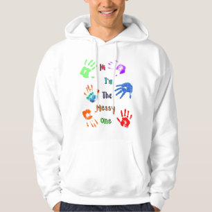 Veste À Capuche Salut, je suis The Messy One - Paint Handprints