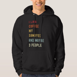 Veste À Capuche Samoyé Retro Chien Et Café