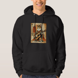 Veste À Capuche Samurai Chat Shreds Japonais Guitare Art