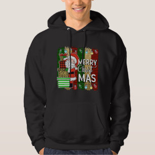 Veste À Capuche Santa Claus Joyeux Noël Plaid Tree Lumières