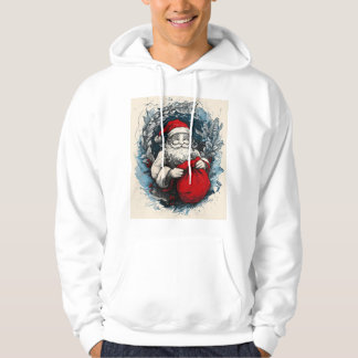 Veste À Capuche Santa Claus vintage dans la couronne de vacances