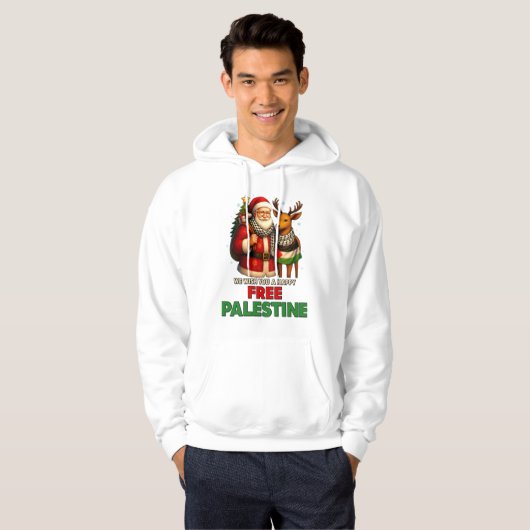 Veste À Capuche Santa for Palestine – Christmas Peace (Devant entier)
