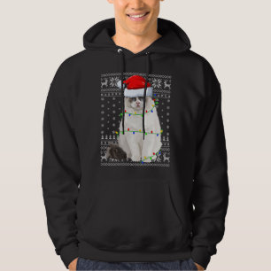Veste À Capuche Santa Hat Ragdoll Chat Xmas Éclairage Laid Ragdoll