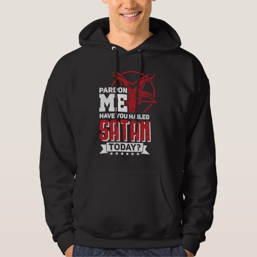 Veste À Capuche Satanisme Goth Salut Satan Pardon (Devant)