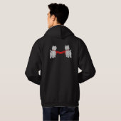 Veste À Capuche Sauvetage de petits chiens blancs (Dos entier)
