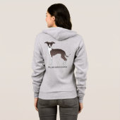 Veste À Capuche Sceau Et Blanc Italien Greyhound Avec Texte Person (Dos entier)