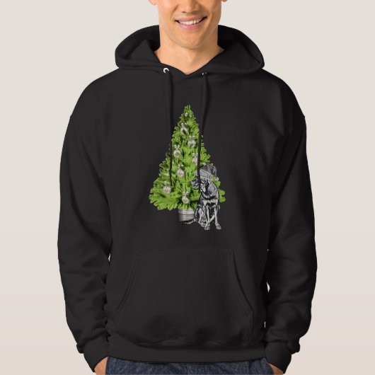 Veste À Capuche Scène De Noël Rottweiler Avec Arbre De Noël Et (Devant)