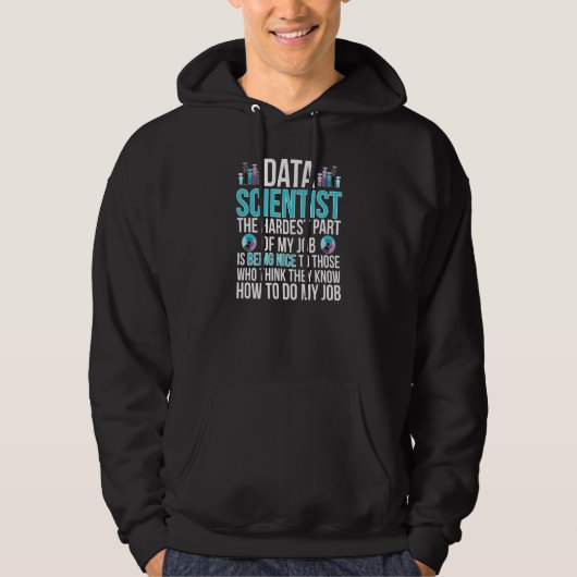 Veste À Capuche Scientifique de données Drôle de science des donné (Devant)