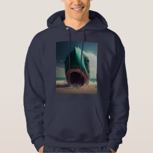 Veste À Capuche Sculpture de requin sur la plage