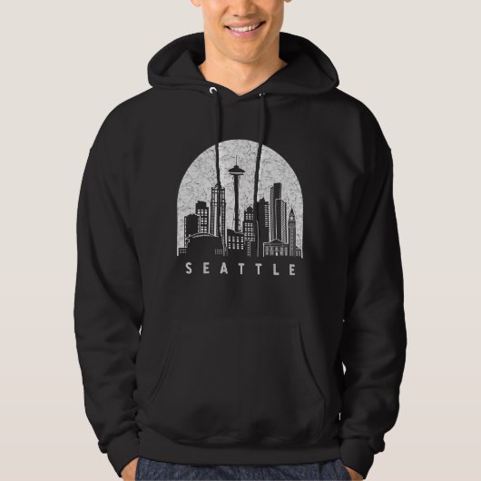 Veste À Capuche Seattle Washington Skyline (Devant)