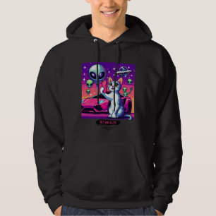 Veste À Capuche Selfie OVNI de chat : Pixel Art #24