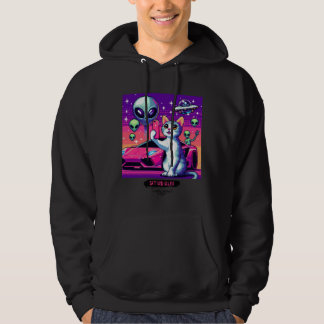 Veste À Capuche Selfie OVNI de chat : Pixel Art #24