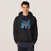 Veste À Capuche Selfie OVNI de chat : Pixel Art #29 (Devant entier)