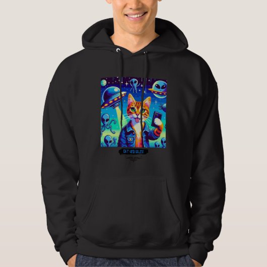 Veste À Capuche Selfie OVNI de chat : Pixel Art #29 (Devant)