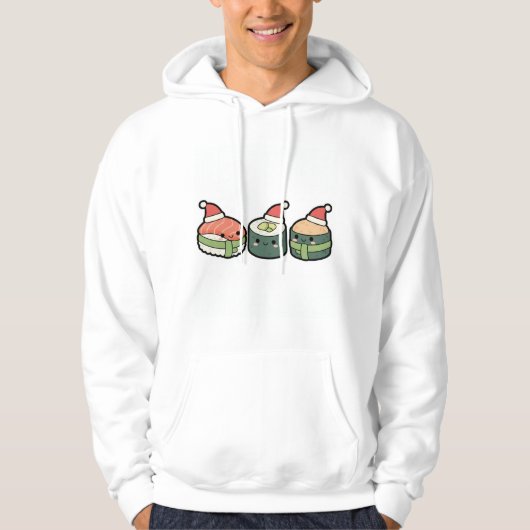 Veste À Capuche SenpaiXEL Kawaii Christmas Sushi (Devant)