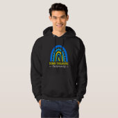 Veste À Capuche Sensibilisation au syndrome de Down Ruban Boho arc (Devant entier)