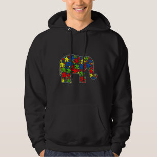 Veste À Capuche Sensibilisation sur l'autisme Cute Elephant Puzzle