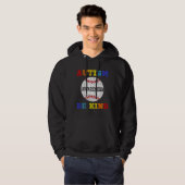 Veste À Capuche Sensibilisation sur l'autisme de support de baseba (Devant entier)
