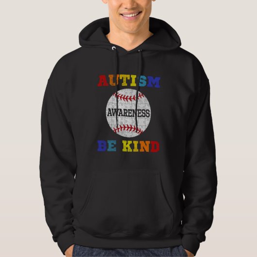 Veste À Capuche Sensibilisation sur l'autisme de support de baseba (Devant)