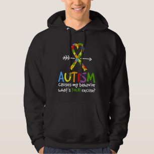 Veste À Capuche Sensibilisation sur l'autisme L'autisme cause mon