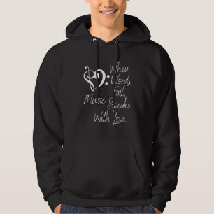 Veste À Capuche Sentiments sont musique coeur Notes musicales Ado