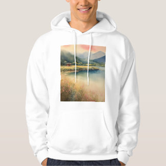 Veste À Capuche "Sérénité dans la douceur : Aquarelle de Bouddha Z