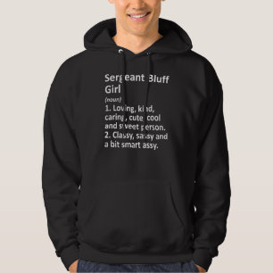 Veste À Capuche Sergent Bluff Girl Ia Iowa Funny City Accueil Raci