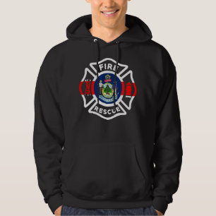 Veste À Capuche Service de Secourt incendie du Maine T-shirt pompi