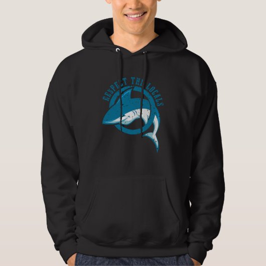Veste À Capuche Shark Sea Ocean Life Animals Sharks  Respect Local (Devant)