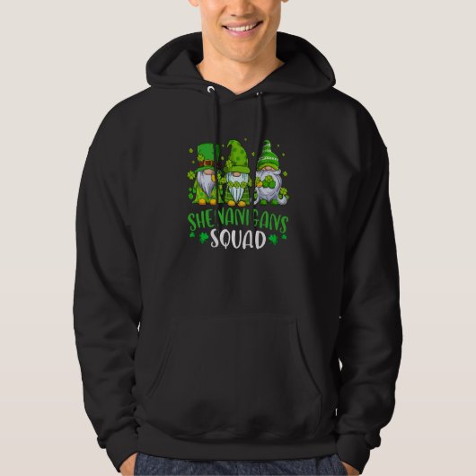 Veste À Capuche Shenanigans Squad Gnomes Shamrock Happy St Patrick (Devant)