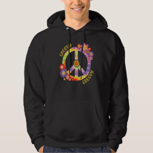 Veste À Capuche Signe de paix Amour 1960 1970 Groovy Hippie