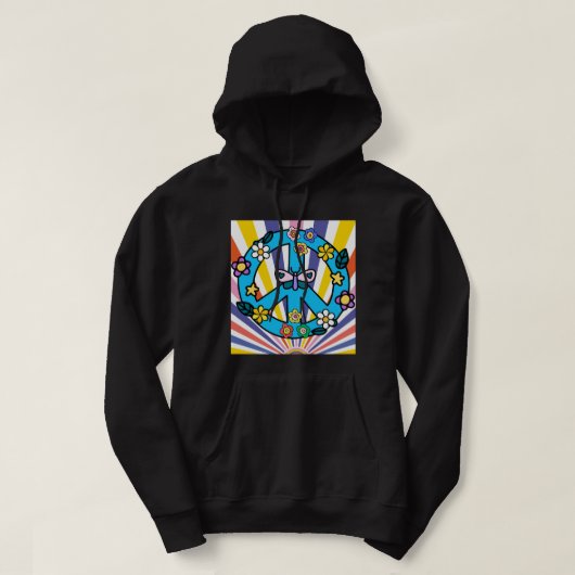 Veste À Capuche Signe de paix rétro (Design devant)