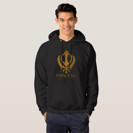 Veste À Capuche Sikh Khanda "Sans peur et libre" (Devant entier)