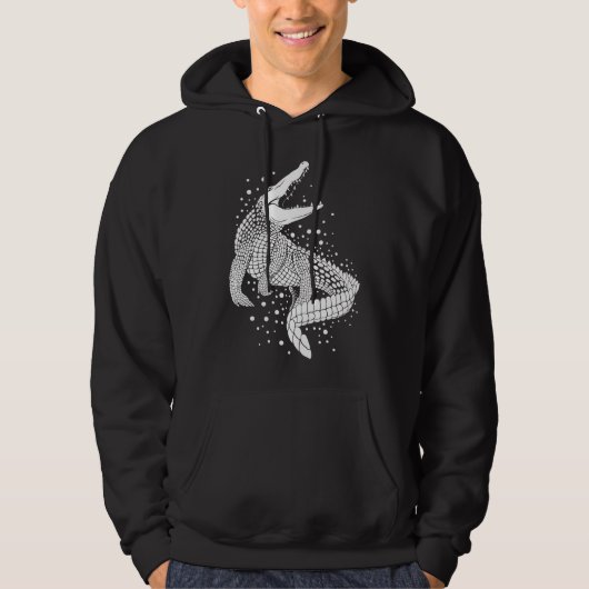 Veste À Capuche Silhouette blanche d'animal - Crocodile (Devant)