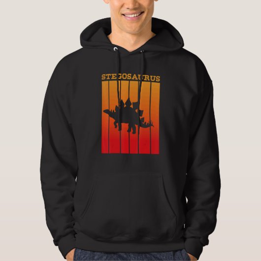 Veste À Capuche Silhouette de l'ombre de Stégosaure au coucher du  (Devant)