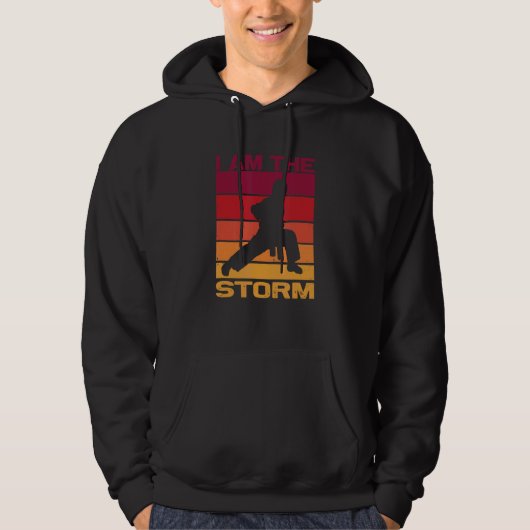Veste À Capuche Silhouette D'Un Combat De Karate Contact (Devant)