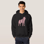 Veste À Capuche Silhouette Husky Rose (Devant entier)