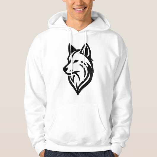Veste À Capuche Silhouette minimaliste face Wolf (Devant)