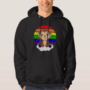 Veste À Capuche Singe Arc-En-Ciel Mélange Animaux Pour Enfants Sin