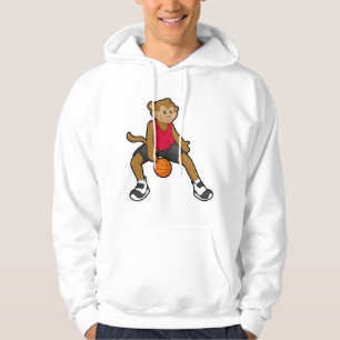 Veste À Capuche Singe comme joueur de basket-ball avec basket-ball
