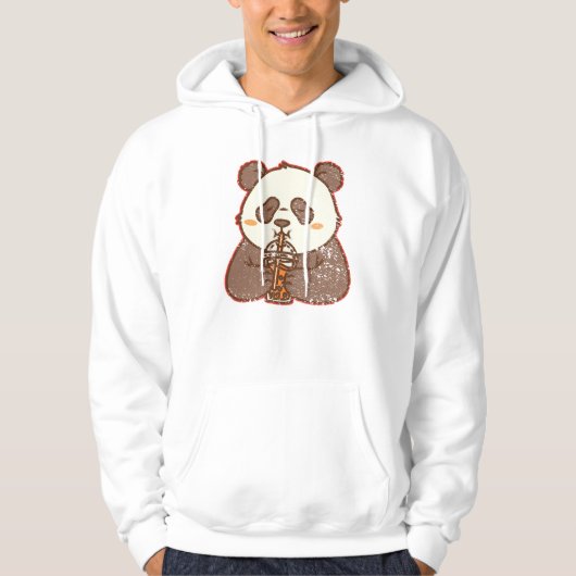 Veste À Capuche Sip Happens – Funny Panda Boba Hoodie Retro Style (Devant)