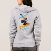 Veste À Capuche Skateuse de Sport Extrême Rétro | Fermeture Éclair (Dos)