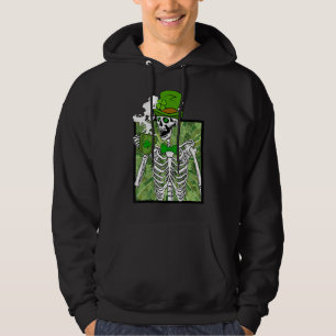 Veste À Capuche Skeleton Boire Café St Patrick S Day Irish Sh