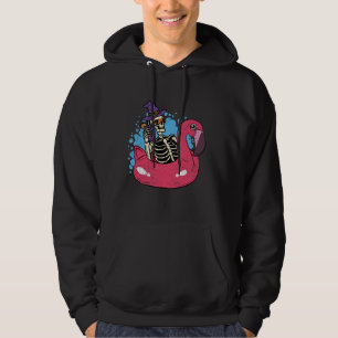 Veste À Capuche Skeleton Chillin Flamant rose Halloween Funny Witc