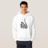Veste À Capuche Skeleton Hand Thumbs Up White Hoodie (Devant entier)