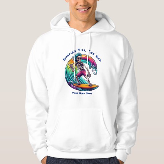 Veste À Capuche Skeleton Surfer En Vague (Devant)