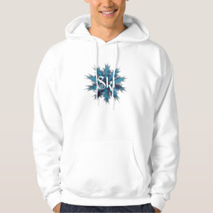 Veste À Capuche Ski bleu et rouge de flocon de neige