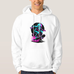 Veste À Capuche Skull Neon Skateboard Art - Edgy Skate Design