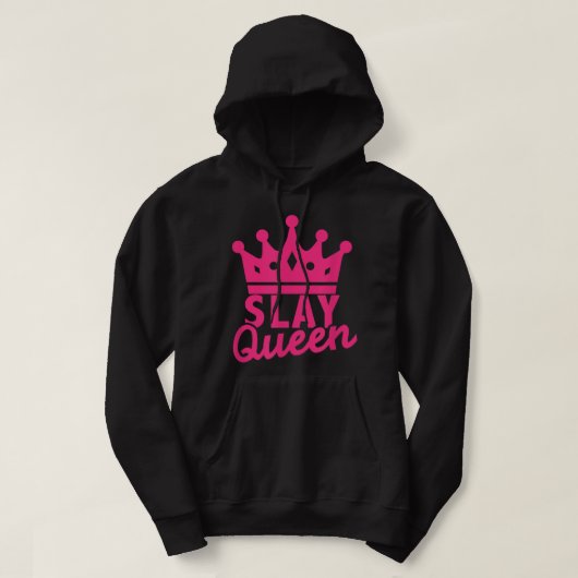 Veste À Capuche Slay Queen Pink Crown College Sorority Party  (Design devant)